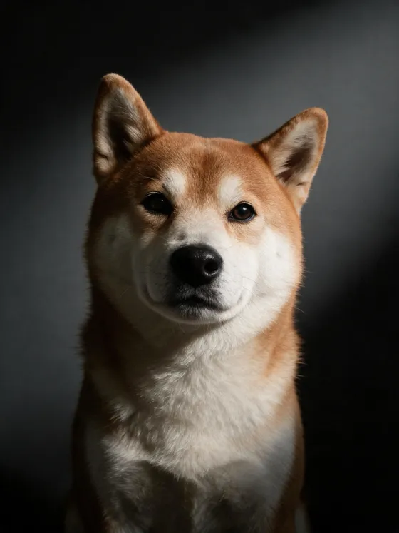 風二, an orange-and-white Shiba Inu in a formal studio portrait.